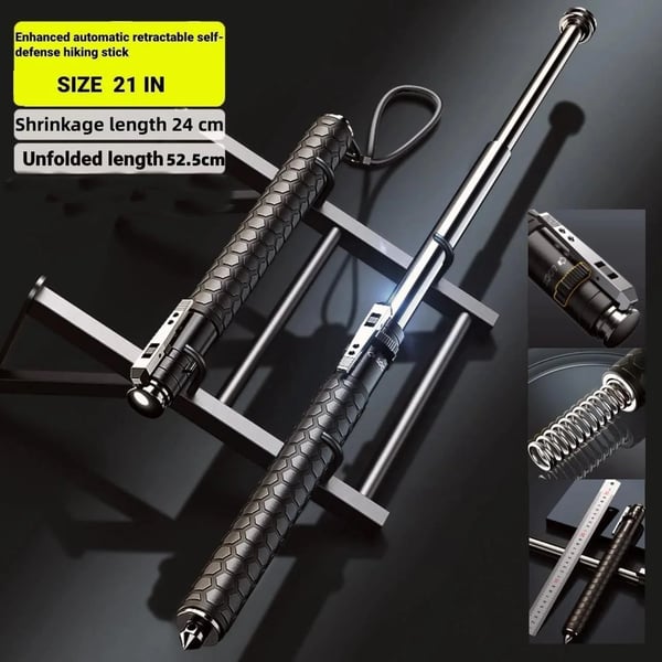 Titanium Enhanced Automatic Retractable Self-Defense Hiking Stick ...
