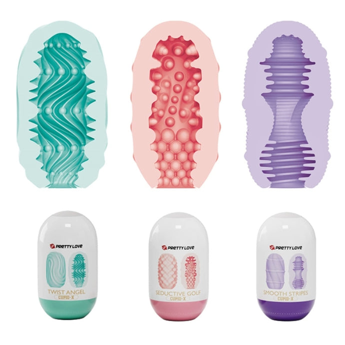Portable 3D Two-sided Textured Male Masturbation Eggs