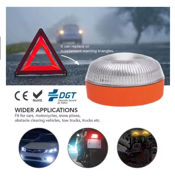 ANTELA V16 Luz Emergencia Homologado DGT Baliza,con Geolococation 3.0 Luz De Emergencía,Tarjetas SIM Gratuitas Hasta 2038,Baliza V16