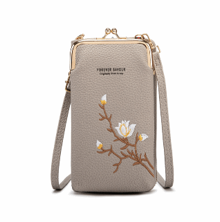 Women's Embroidered Crossbody Phone Pouch Wallet Versatile Mini Fashion Long Wallet