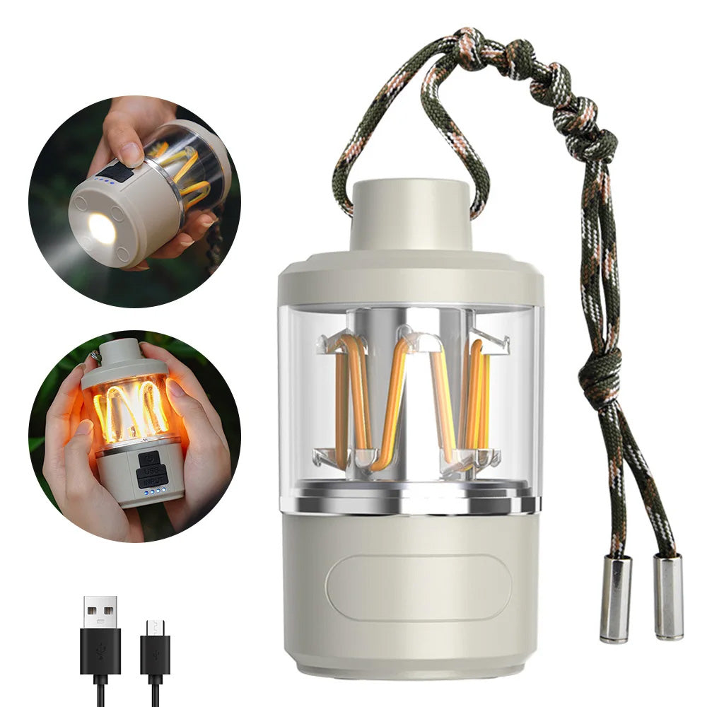 3 in 1 Multifunctional Camping Light USB Rechargeable Home Outdoor Camping Fishing Portable Flashlight