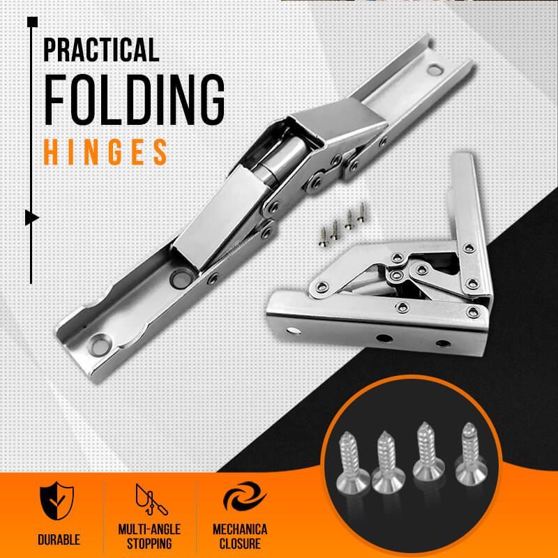 Uanit 90 Degree Folding Door Shelf Hinge Hidden Bracket Table Holder Furniture Parts Heavy Duty Leg Fittings Angle Braces Extension Support Bracket T