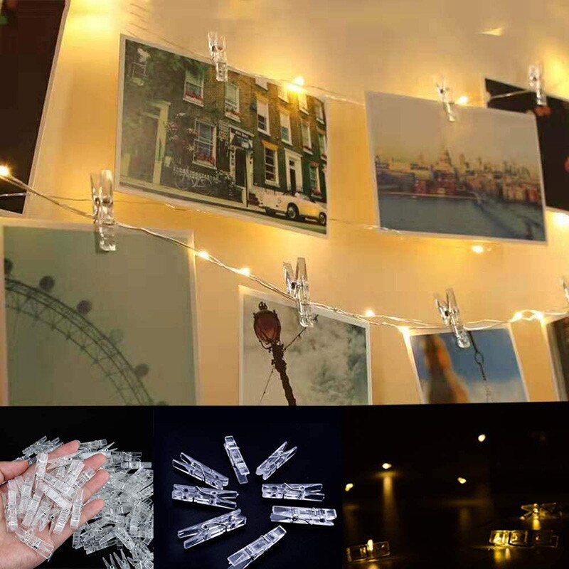 50Pcs Portable Photo Clips Plastic Mini Spring Clear Clothes Pegs For ...