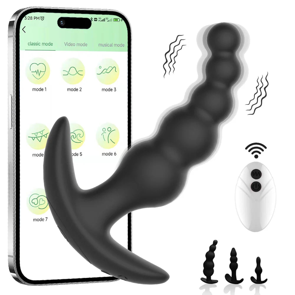 APP Bluetooth Anal Vibrator for Men Prostate Massager Wireless Remote Butt Plug Vibrating Adult Sex Toys for Women Male Gay