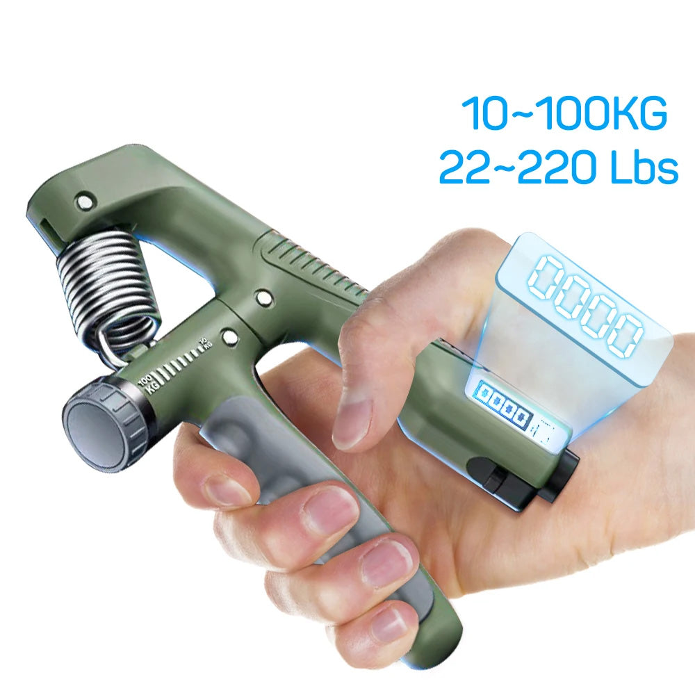 10-100Kg Adjustable Hand Grip Power Counting Exercise Finger Exerciser for Trainers Muscle Recovery Fitness GymTraining Hand Gripper