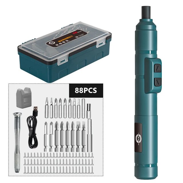 Forward Reverse Mini Electrical Screwdriver With 88 Accessories USB Co ...