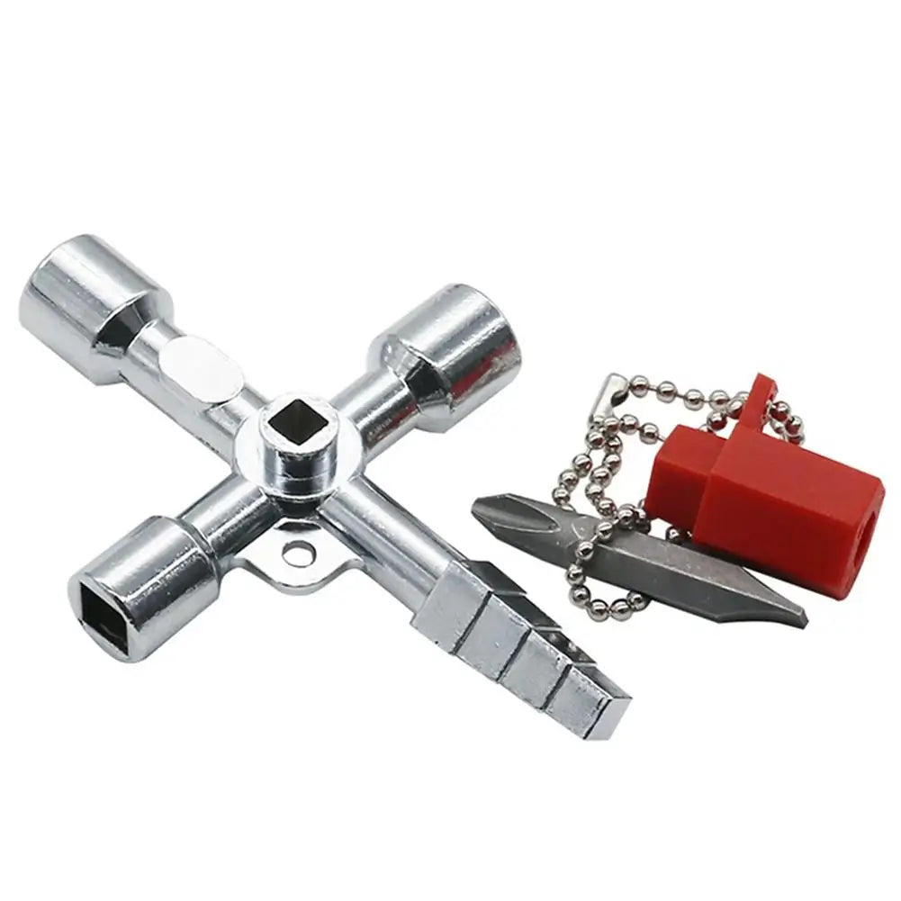 5 in 1 Silver Key Wrench Electrical Elevator Control Cabinet Valve Inner Triangle Quadrangle Screwdriver Tool Set