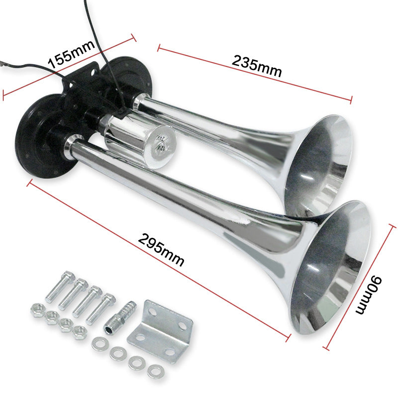 Universal Dual Trumpets 600DB Horn 12V/24V Super Loud Car Electric Horn Air Horn Speaker For Car SUV Vehicle Boat Train Motorcycle RV Truck