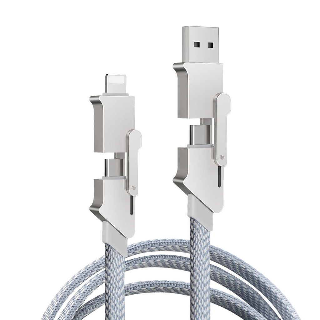 4-in-1 Multi PD60W Fast Charging Cable, Support USB-A to Lightning, USB-A to Type-C, Type-C to Type-C, Type-C to Lightning