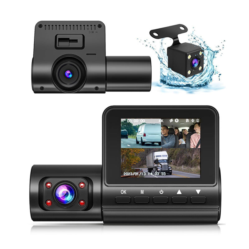 3 Channel 170° Wide-angle Car DVR HD 1080P 3-Len Inside Vehicle Dash C ...