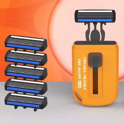 Push-Pull Retractable 6-Blade Manual Razor with 7 Replacement Heads In ...