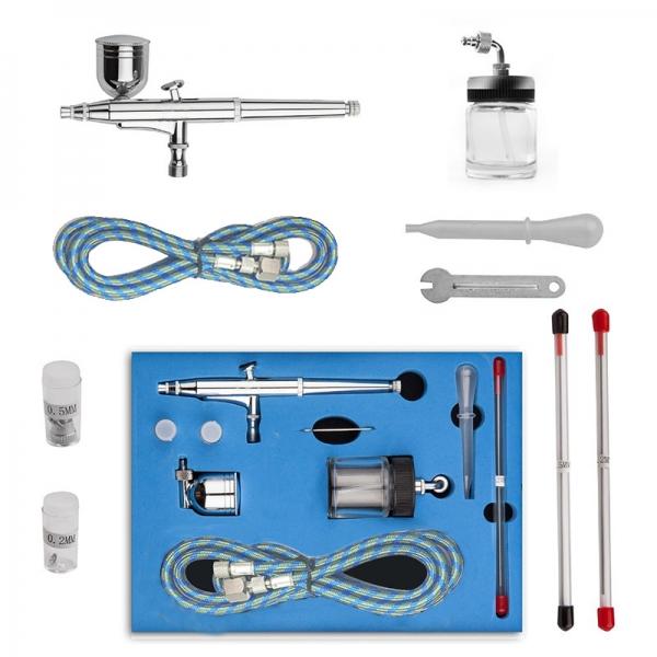 0.2MM Airbrush Kit Professional Air Gun Body Painting Silver