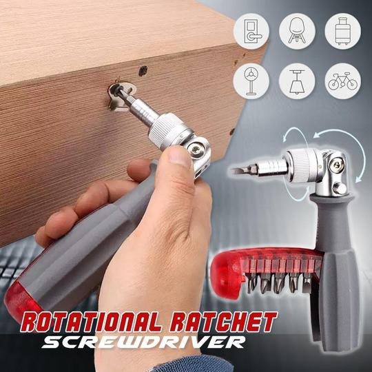 Multi-purpose Rotational Ratchet Screwdriver Multi-angle conversion Bu ...