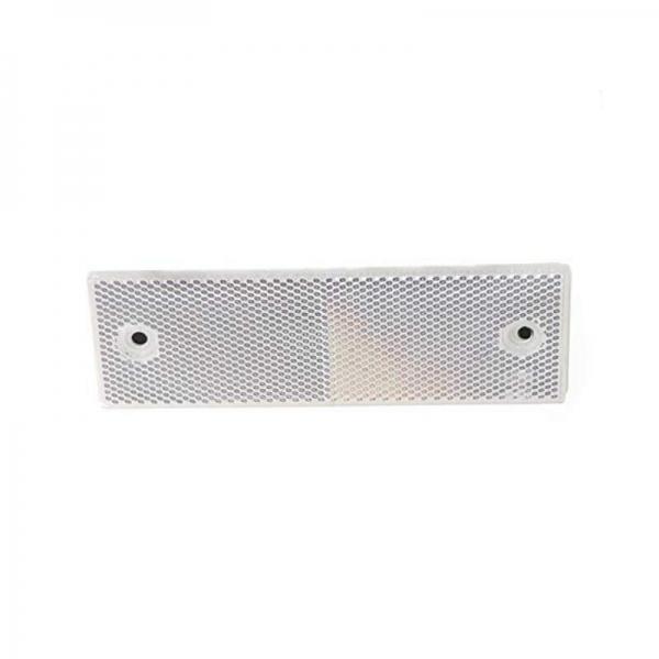 10 PCS Adhesive Plastic Warning Reflective Safety Tape Plate Reflector Stickers For Car Truck - White with Hole