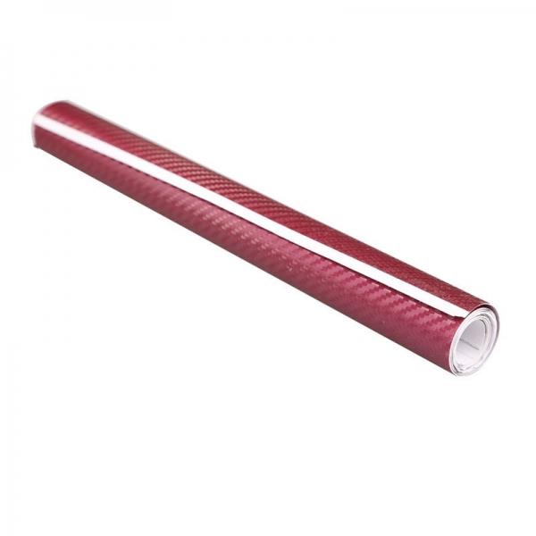 DIY Personalized 3D Car Sticker Waterproof Carbon Fiber Film Vinyl for Auto Vehicle Detailing Car Accessories Motorcycle 127 x 30cm - Wine Red