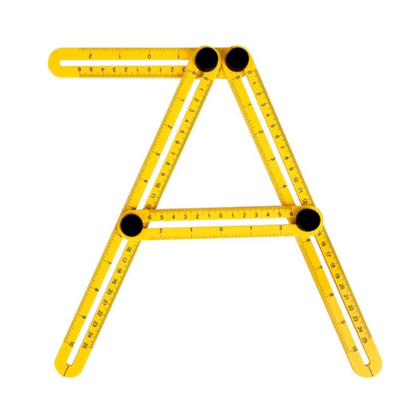 1Pcs Professional Template Tool Angle Ruler Measuring Protractor  Activity Four-fold Ruler With Metric Inch Scale