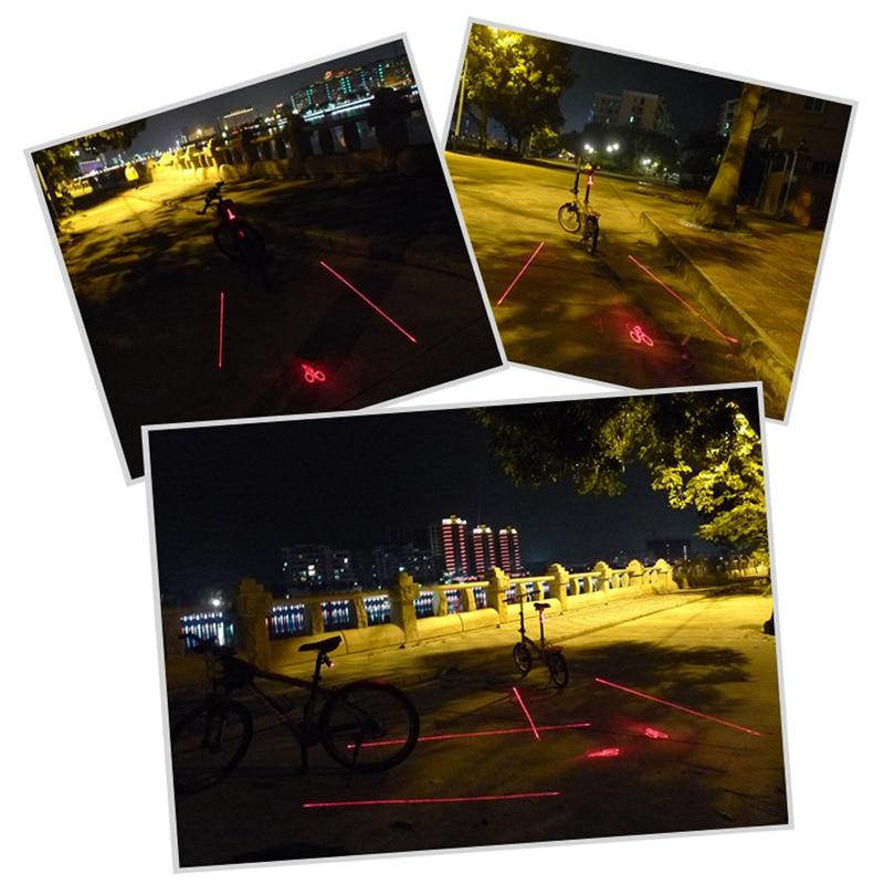 2 Laser + 5 LED Logo Projection Bike Warning MTB Light Bicycle Tail Li ...