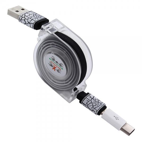 2-in-1 8pin Retractable Micro USB Type C to USB 2.0 Data Sync Charging Cable - stringsmall