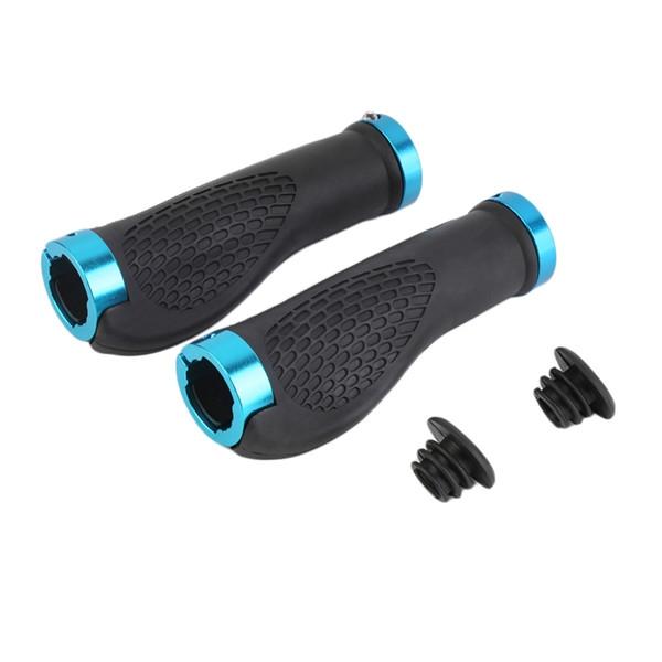 2pcs MTB Road Cycling Anti-Skid Rubber Bicycle Handle Grips Mountain Bike Lock On Bicycle Handlebars Blue