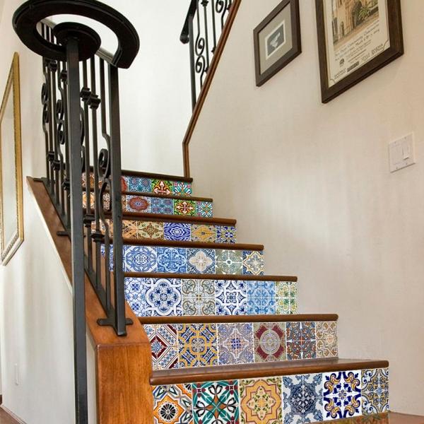 6PCS 3D Stairs Tile Risers Mural Vinyl Decal Wallpaper Stickers Decor Decals - FS003