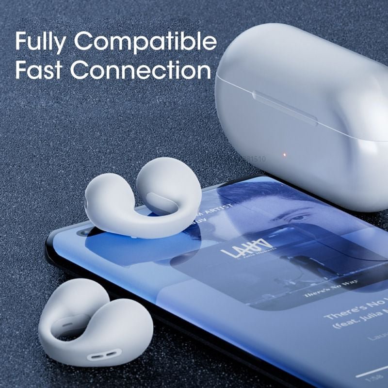TWS Wireless Ear Clip Bone Conduction Headphones Bluetooth 5.3 Music Noise Canceling Headset HD Call Sports Gaming Earphones