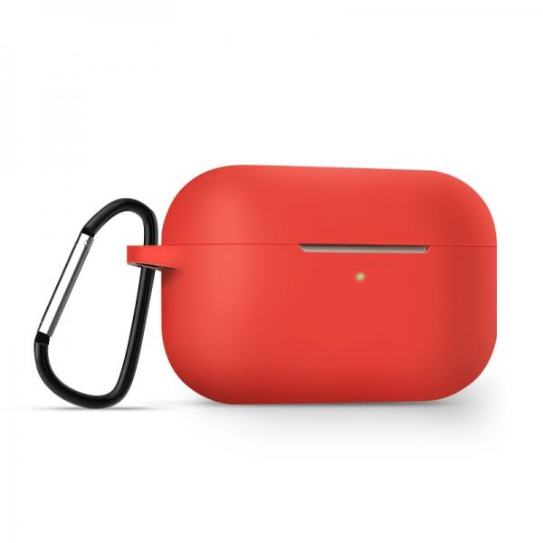 AirPods Pro Case Soft Silicone Protective AirPods Accessories Cover Front LED Visible Compatible with AirPods Pro Wireless Charging Case Red