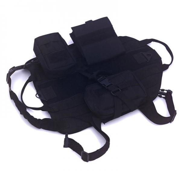 Hunting Dog Army Tactical Training Vest With Three Bags - Black XL