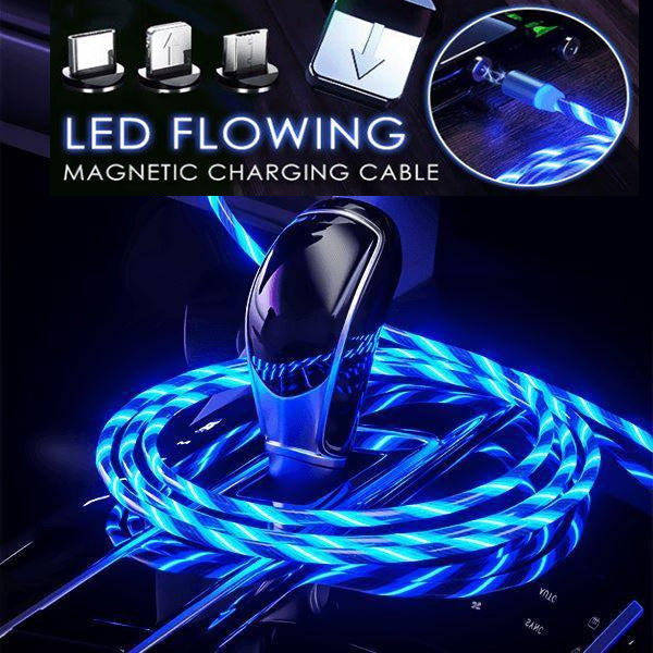 Magnetic LED Flowing Charging Cable Luminous magnetic data cable 3 in ...