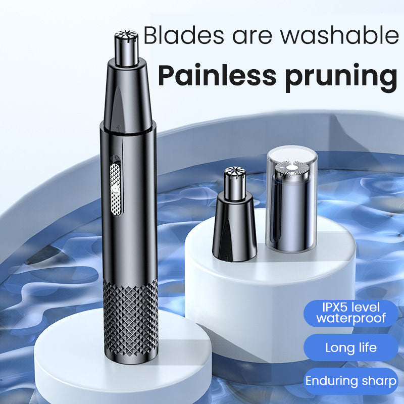 Electric Nose Hair Clipper Rechargeable Multi-kinetic Shaving Two-in-one Unisex Fully Automatic Washable Shaving Nose Trimmer