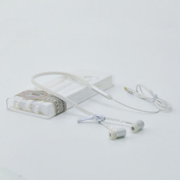 Glow In The Dark Glowing Luminous Light Metal Zipper Style 3.5mm Earphone White