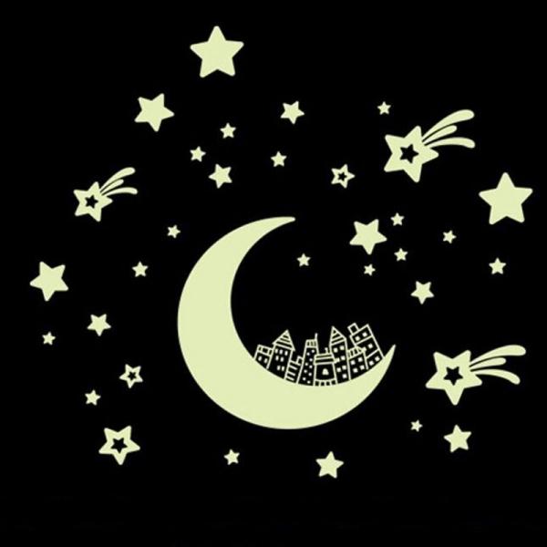 Luminous Moon and Stars Removable Wall Decal Sticker Home Decor Art