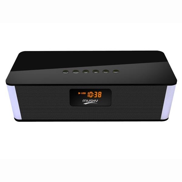 MUSKY DY21L Wireless Stereo Bluetooth Support TF U Disk FM Radio Speaker - Black/White