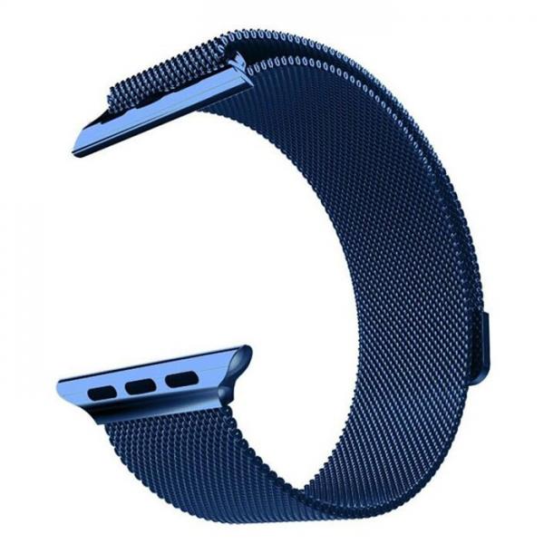 42mm Stainless Steel Band Milanese Magnetic Loop Watch Strap for Apple Watch Blue