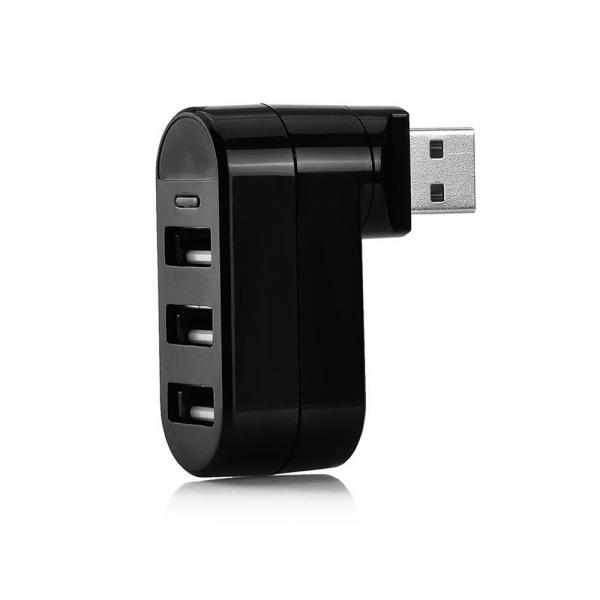 Mini 3 Port USB 2.0 Rotate HUB Adapter Splitter for PC Desktop Laptop ...