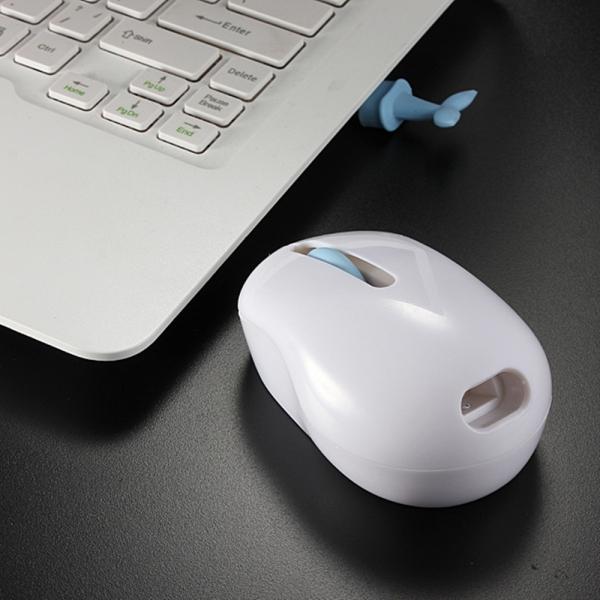 Mini Cute 2.4GHz Wireless Optical Mouse with Dolphin Tail for PC Lapto ...