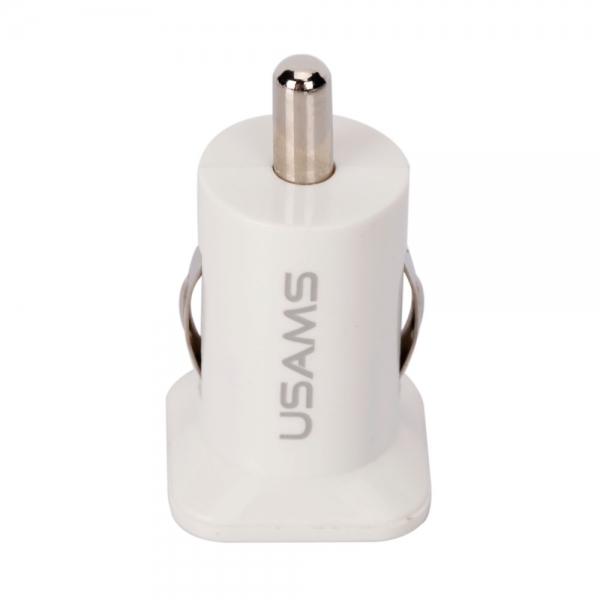 Mini Dual USB Ports Car Charger Adapter for iPhone/iPad/iPod Series White
