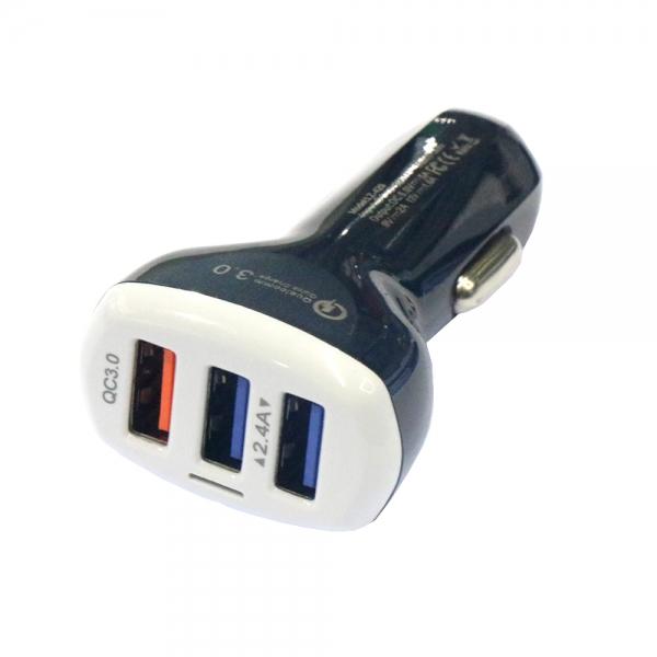 QC3.0 3USB 5A Car Fast Charger - Black