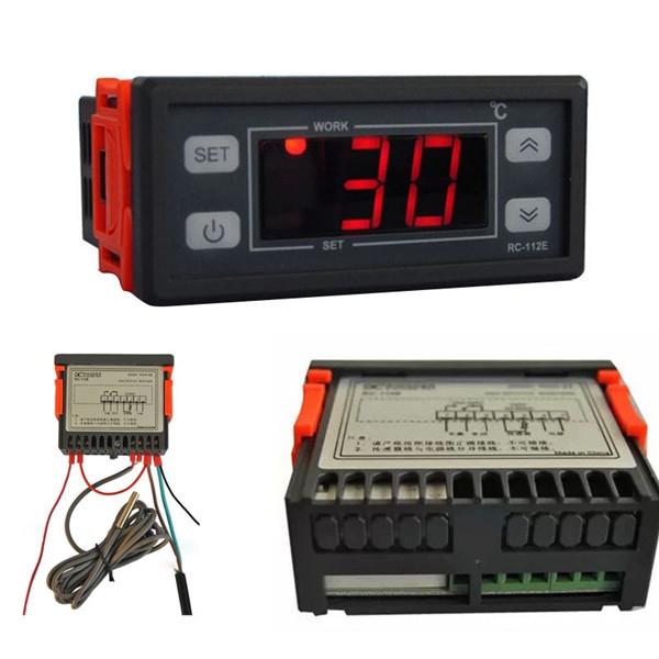 2m Sensor Wire Digital LCD Thermostat Regulator 12V/30A Black & Golden