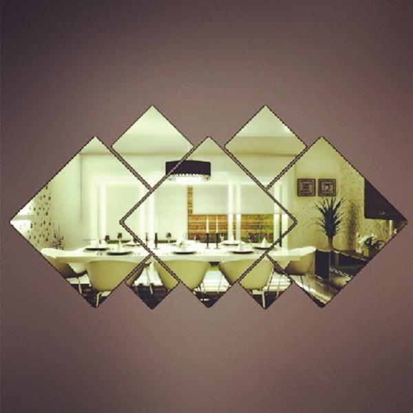 Removable Square Mirror Wall Sticker Creative Housing Decoration Silver