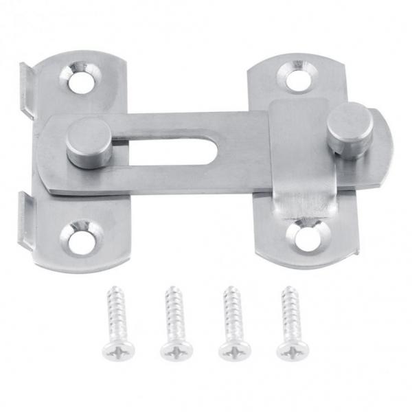 Stainless Steel Cabinet Door Sliding Lock Gate Latch Tiny Padlock Hasp - Large