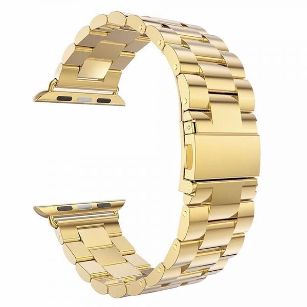 Stainless Steel Watch Band w/ Connector for Apple iWatch 38mm Golden