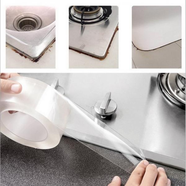Transparent Waterproof Moldproof Adhesive Tape Kitchen Sink Bathroom Toilet Strong Self-adhesive Crevice Strip - 30MM x 5M / 1.2in x 16ft