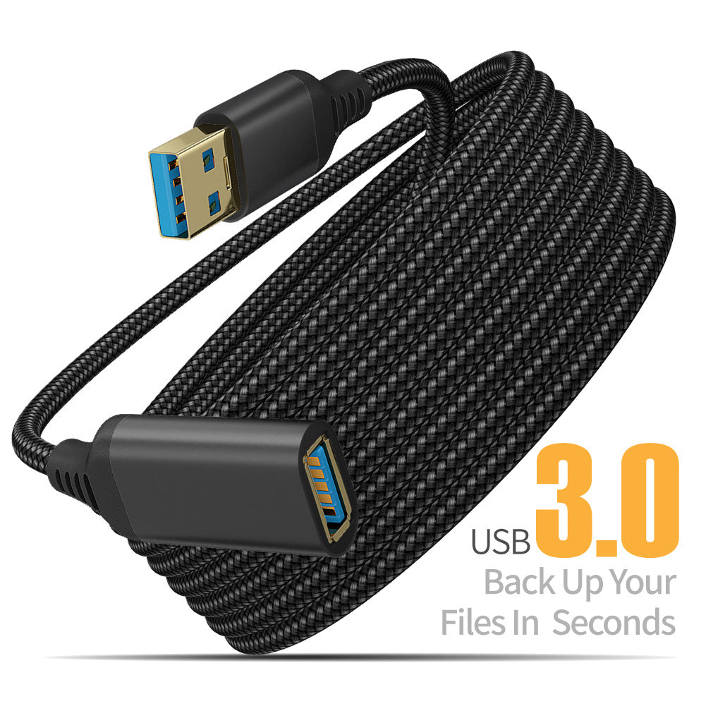Nylon Braided USB 3.0 Male-To-Female High-Speed Transmission Data Cab ...
