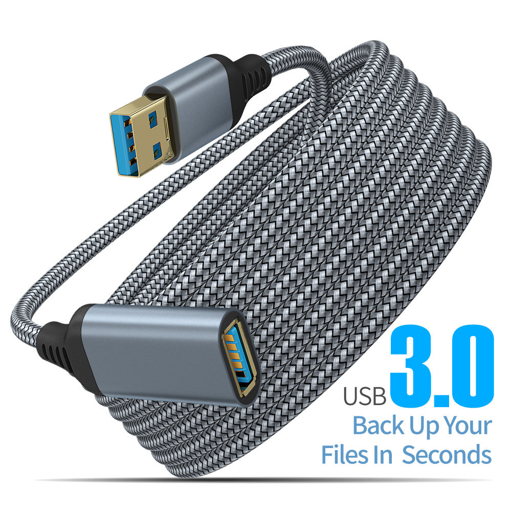 Nylon Braided USB 3.0 Male-To-Female High-Speed Transmission Data Cab ...