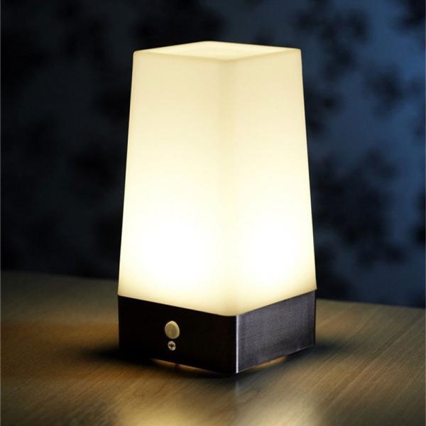 Wireless PIR Motion Sensor Table LED Night Light Battery Powered Square