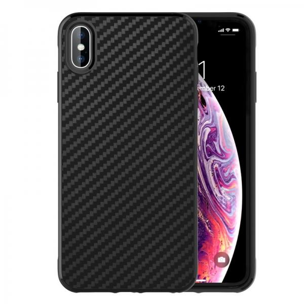 iPhone 11 Pro Max Phone Case Drop Tested Carbon Fiber Case Ultra Slim Lightweight Scratch Resistant Wireless Charging Compatible with Apple iPhone 11 Pro Max - Black