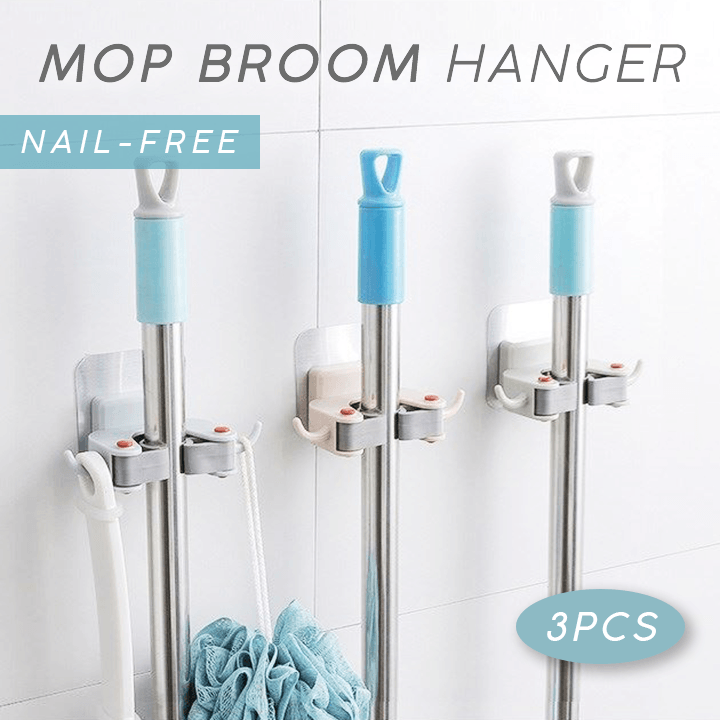 1/3pcs MultiPurpose Hooks Wall Mounted Mop Organizer Holder RackBrush Broom Hanger Hook Kitchen bathroom Clip Seamless Strong Hook